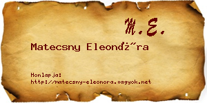 Matecsny Eleonóra névjegykártya